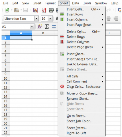Das neue Men&uuml; in Calc (Screenshot: Kompilainenn/MediaWiki/CC-BY-3.0, MPL1.1, LGPL3+)